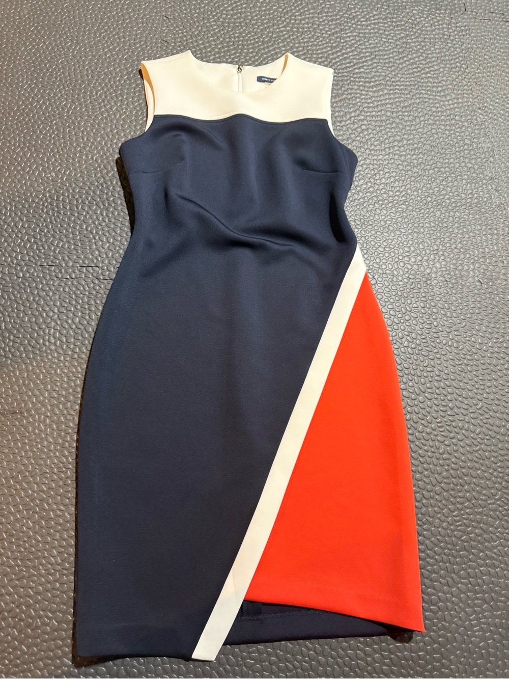 Tommy Hilfiger Navy, Red & Cream Colorblock Midi Dress